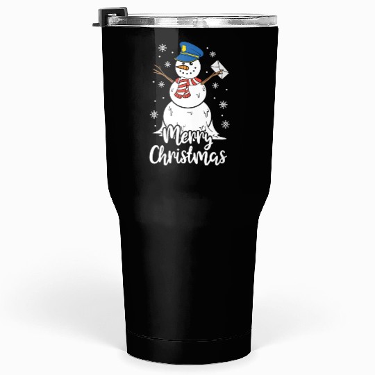 Christmas Funny Postman Mailman Snowman Xmas Gift Tumblers 30 Oz