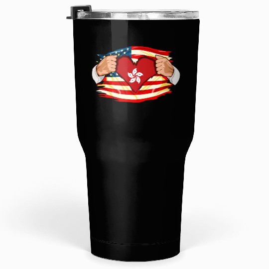 Hong Kongese Who Live in America HongKong Flag Tumblers 30 Oz