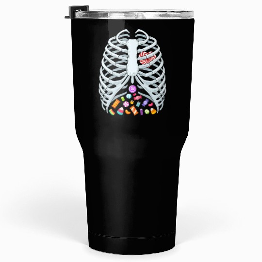 Funny Candy Skeleton Rib Cage Halloween Costume Tumblers 30 Oz