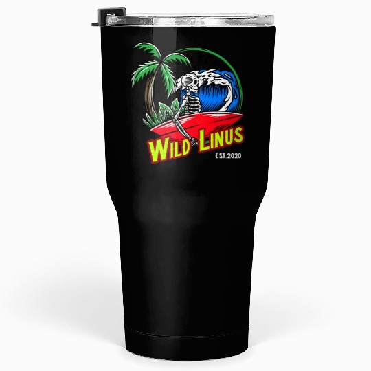 Surfing Skull by Wild Linus Germany Tumblers 30 Oz