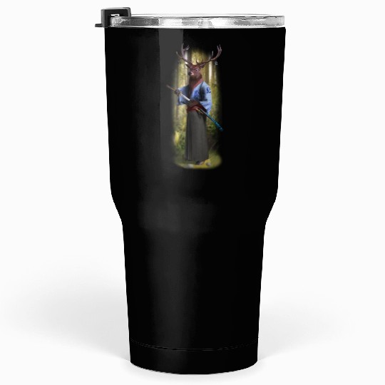 Exclusive Hand Drawn Samurai Deer Tumblers 30 Oz