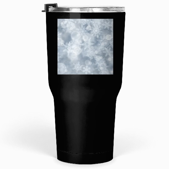 Grey White Snowflakes Pattern Tumblers 30 Oz