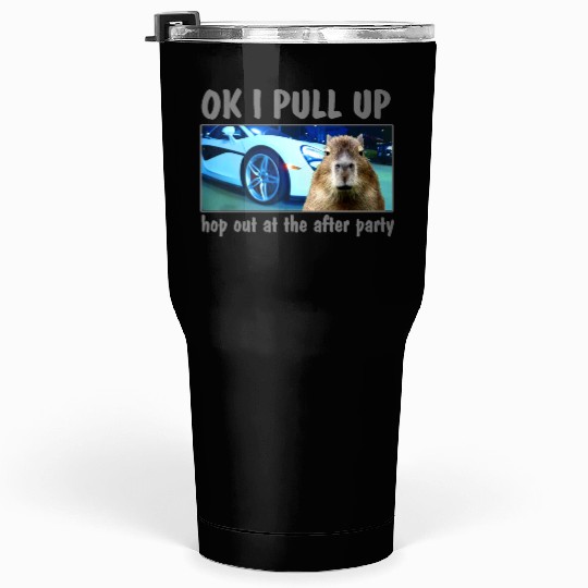 Ok I Pull Up Capybara Meme After Party Rap Song ar Tumblers 30 Oz
