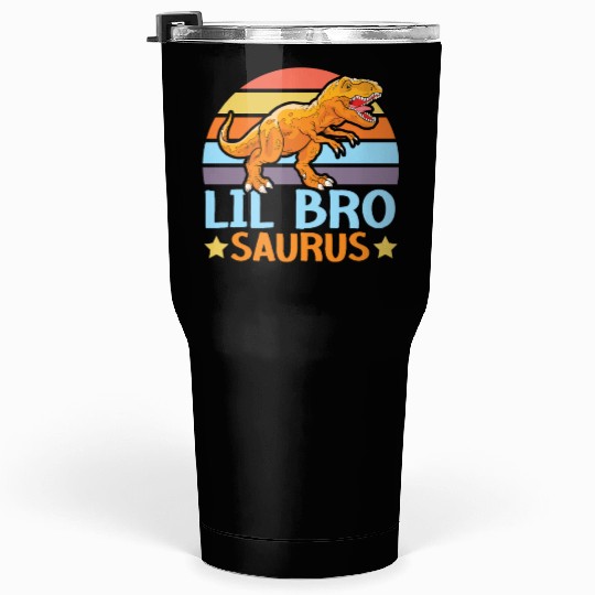 Lil Bro Saurus Best Bro Ever Brotherhood Dinosaur Tumblers 30 Oz