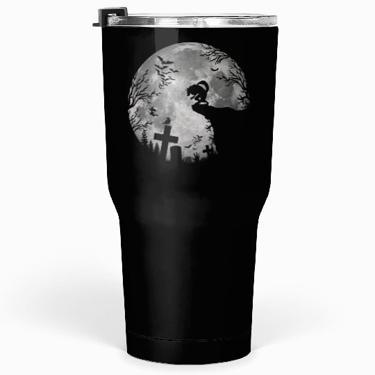 Halloween Werewolf Full Moon Bats and Black trick Tumblers 30 Oz