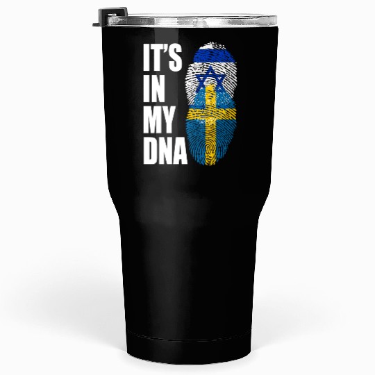 Israel And Swedish Mix Heritage DNA Flag Tumblers 30 Oz