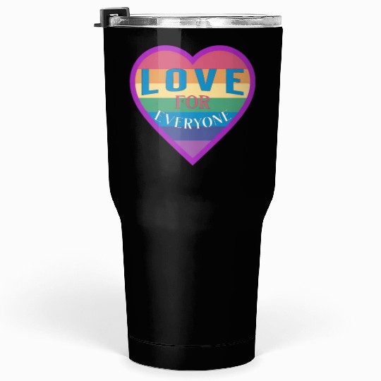 Heart rainbow unisex love for everyone Tumblers 30 Oz