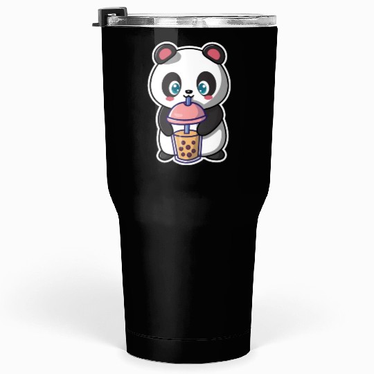 Panda Bear Boba Milk Tea Funny Bubble Tea Lovers Tumblers 30 Oz