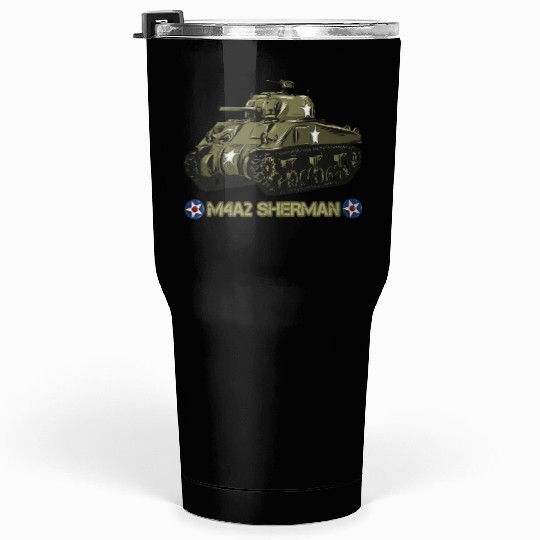 World War 2 American Tank M4A2 Sherman Tumblers 30 Oz