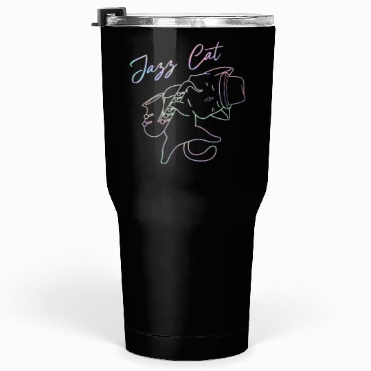 Trumpet Playing Cat Jazz Lover Tumblers 30 Oz