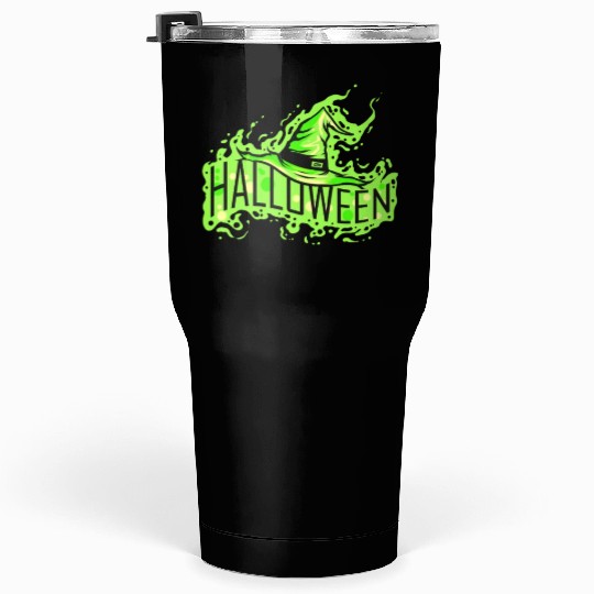 Green Witch Hat Costume For Halloween Tumblers 30 Oz