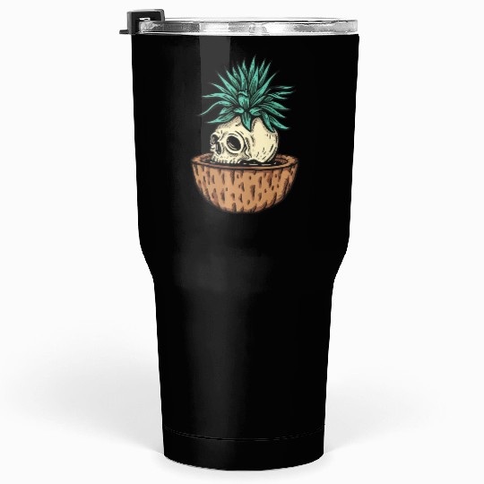 Funny Cool Skeleton Plant Nature Tumblers 30 Oz