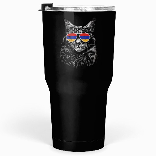 Armenia Armenia sunglasses cat flag Tumblers 30 Oz