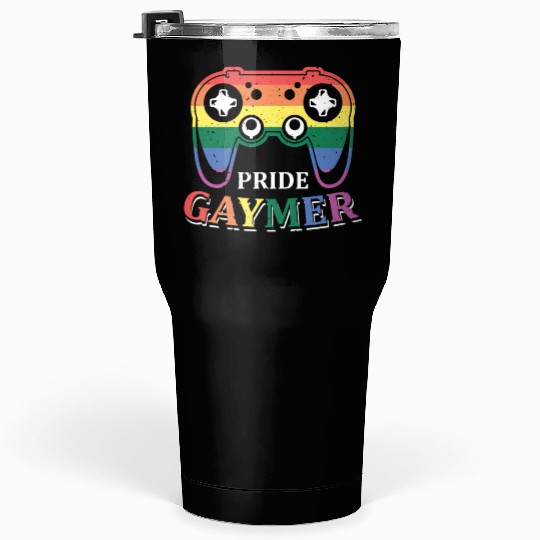 Pride Gaymer LGBT Gay Gamer Rainbow Pride Flag Tumblers 30 Oz