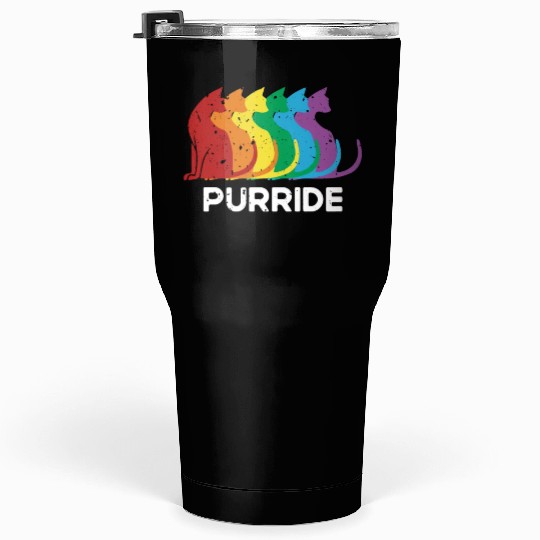 Purride Cat Pride Ally LGBT Community Rainbow Tumblers 30 Oz