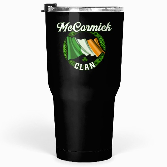 Mccormick Surname Irish Last Name Ireland Flag Tumblers 30 Oz