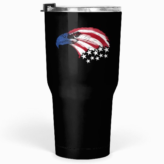 Bald Eagle US Flag Colors Patriotic 4th Of July Tumblers 30 Oz