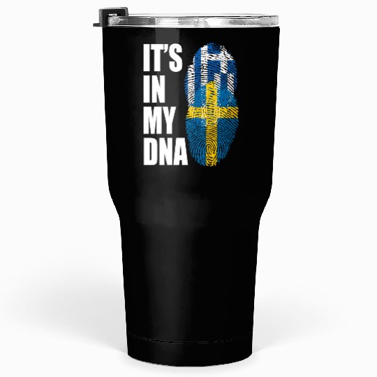 Greek And Swedish Mix Heritage DNA Flag Tumblers 30 Oz