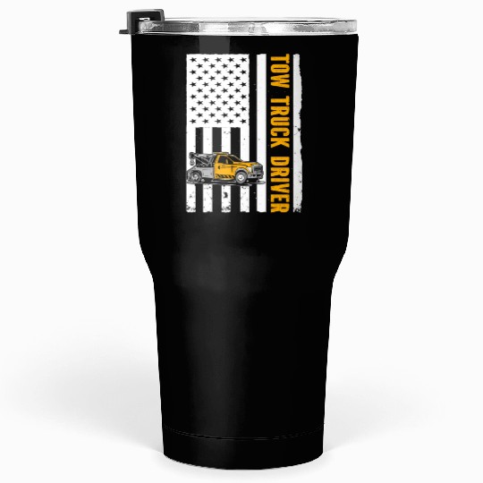 US Flag Tow Truck Driver Tumblers 30 Oz
