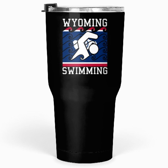 Wyoming Flag Swimming Team Swim Swimmer US State Tumblers 30 Oz