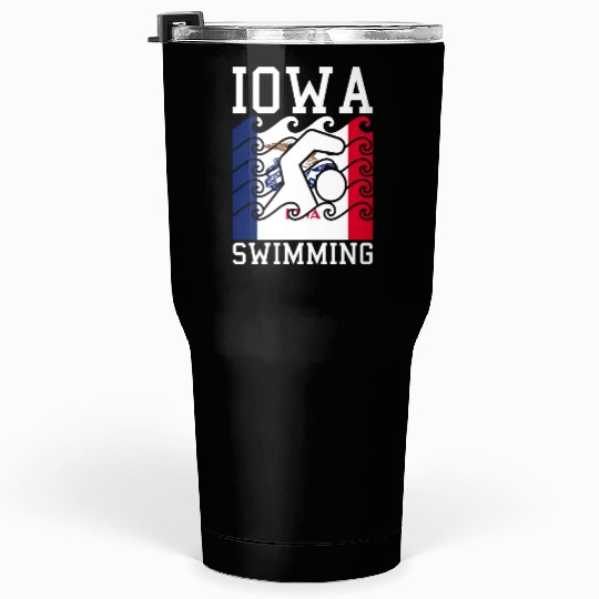Iowa Flag Swimming Team Swim Swimmer US State Tumblers 30 Oz