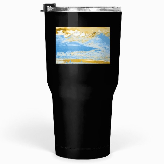 Golden Blue Mountain Lake Tumblers 30 Oz