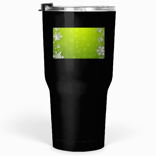 Winter Snowflakes Green Pattern Tumblers 30 Oz
