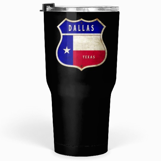 Dallas Texas crest flag design Tumblers 30 Oz