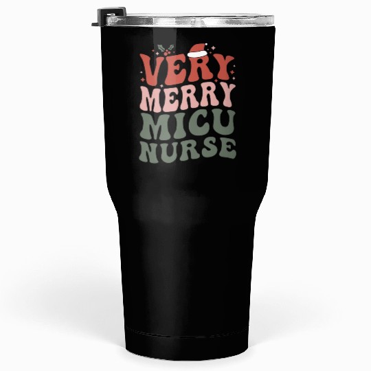 MICU Nurse Christmas Medical ICU Nursing Xmas Gift Tumblers 30 Oz