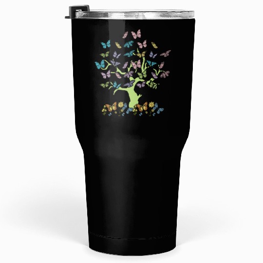 Colorful Butterflies Forest Nature Trees Tumblers 30 Oz