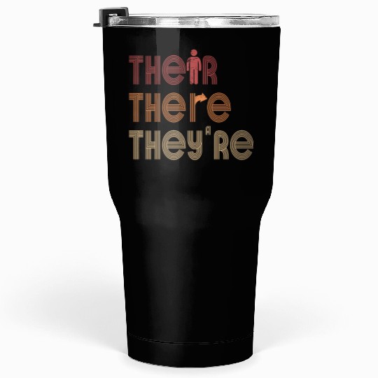Their There They're English Teacher Grammar Tumblers 30 Oz