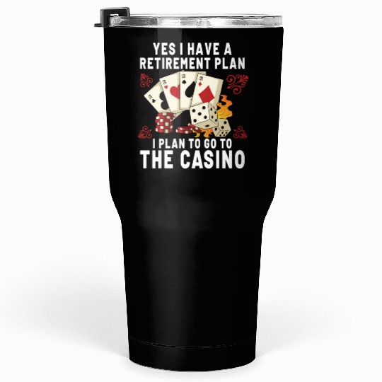 Poker Casino Poker Player Gambling Roulette Gift Tumblers 30 Oz