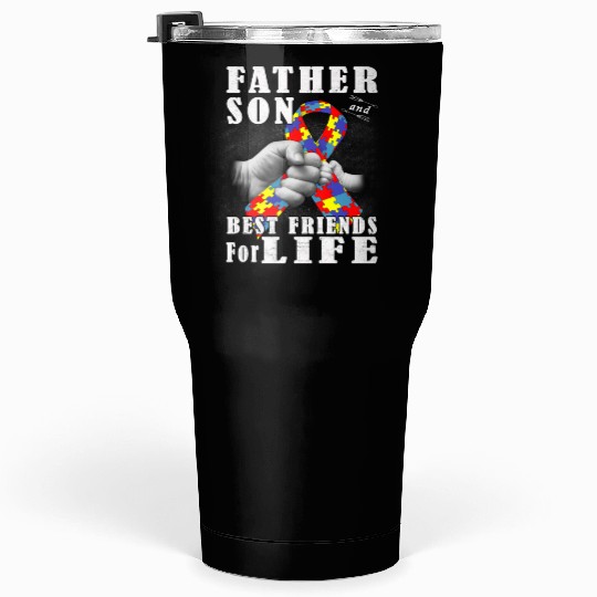 Father Son Best Friends For Life Autism Awareness Tumblers 30 Oz