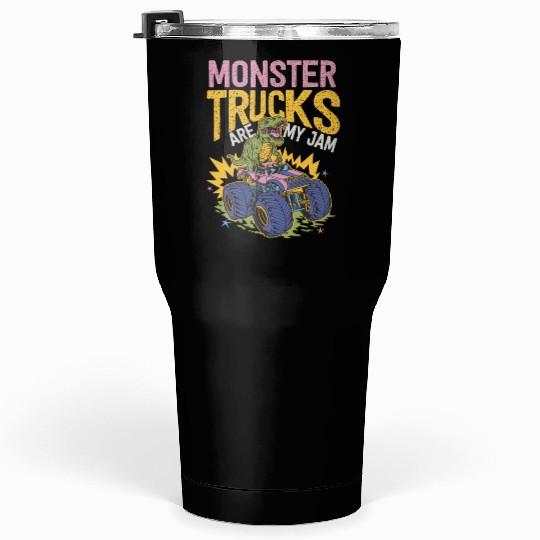 Monster Trucks Are My Jam Vintage Retro Tumblers 30 Oz