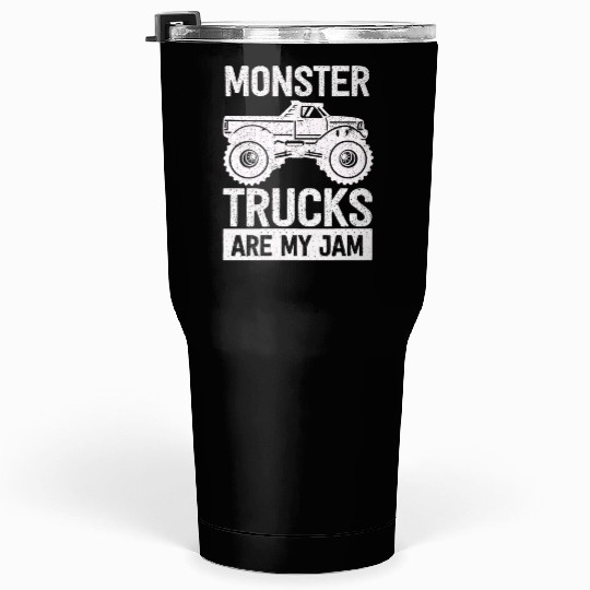 Monster Trucks Are My Jam Vintage Retro Tumblers 30 Oz