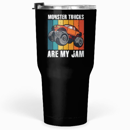 Monster Trucks Are My Jam Vintage Retro Tumblers 30 Oz