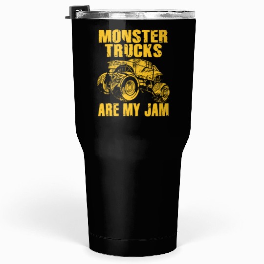 Monster Trucks Are My Jam Vintage Retro Tumblers 30 Oz