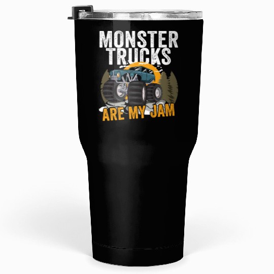 Monster Trucks Are My Jam Vintage Retro Tumblers 30 Oz