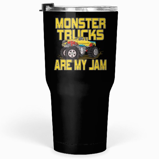Monster Trucks Are My Jam Vintage Retro Tumblers 30 Oz