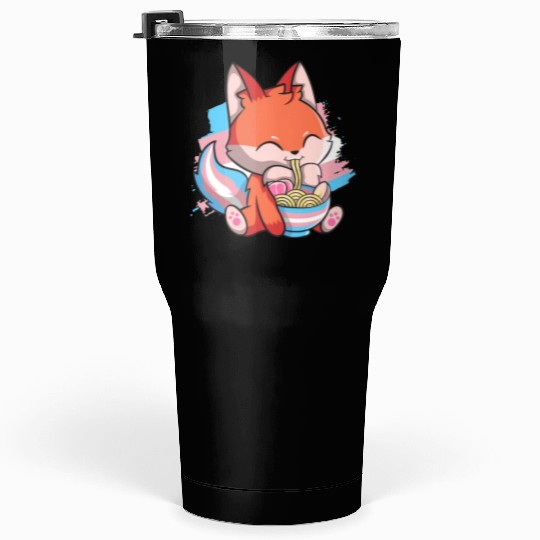 Transgender Pride Kawaii Fox Ramen Noodles Trans F Tumblers 30 Oz