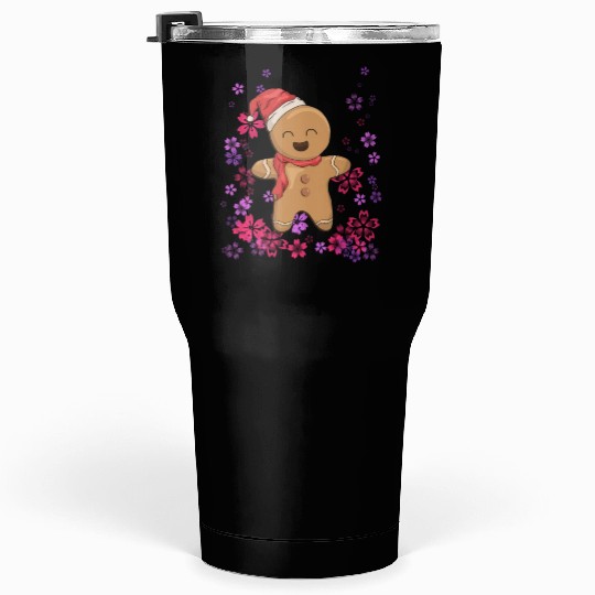Sweet gingerbread with flowers Tumblers 30 Oz