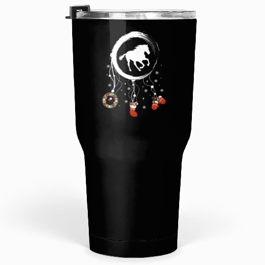 Winter dreamcatcher Christmas Horse Tumblers 30 Oz