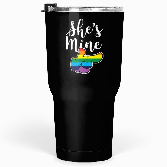 Matching Lesbian Couple She's Mine Part2 Tumblers 30 Oz