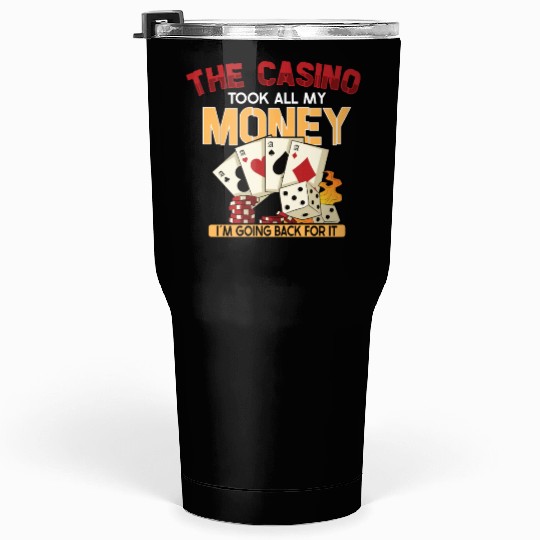 Poker Casino Poker Player Gambling Roulette Gift Tumblers 30 Oz