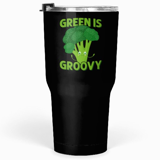 Green Is Groovy Broccoli Vegetable Tumblers 30 Oz