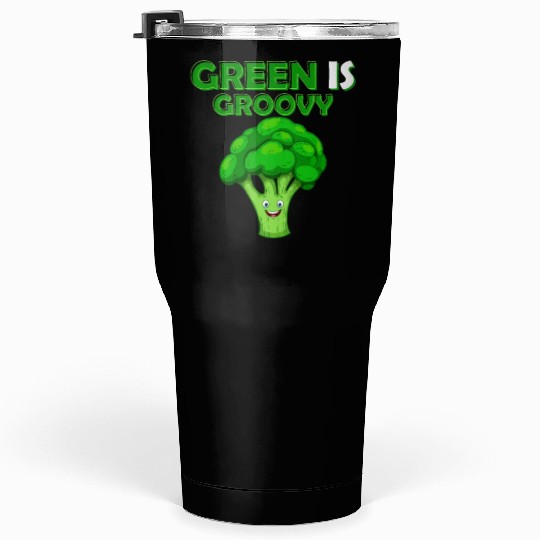 Green Is Groovy Vegetable Broccoli Tumblers 30 Oz