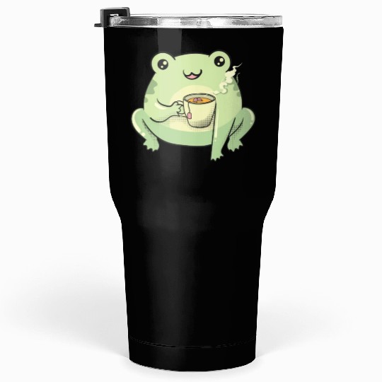 Funny Kawaii Frog Tea Cute Frog Tumblers 30 Oz