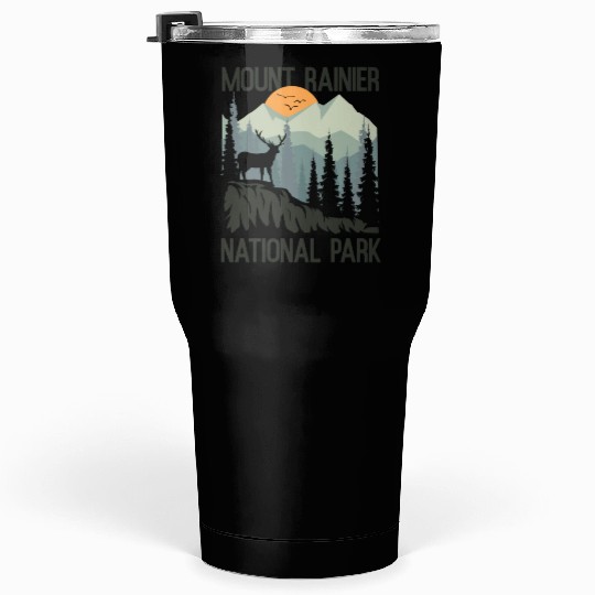 Mount Rainier National Park Mountains Deer Tumblers 30 Oz