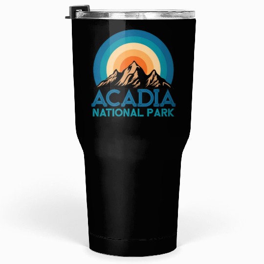 Cool Vintage Retro Acadia National Park Mountain Tumblers 30 Oz