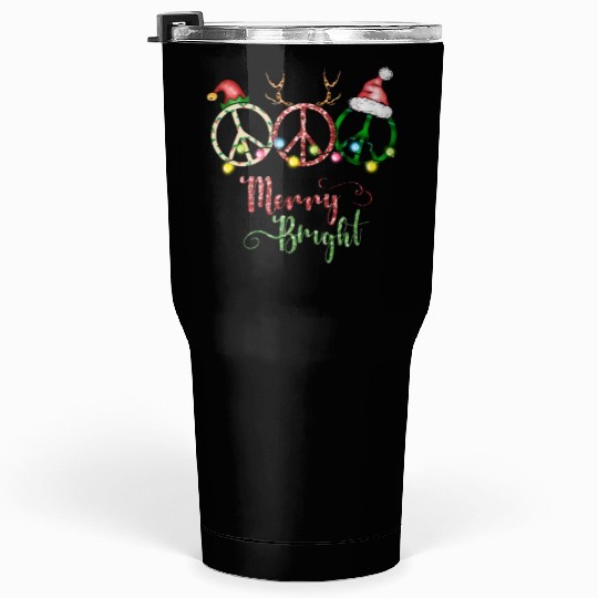 Xmas Christmas Stay Merry and Bright Tumblers 30 Oz